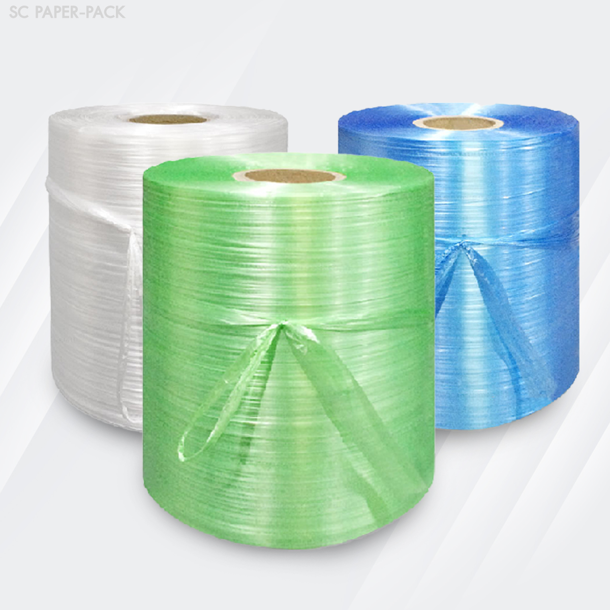 “ฟิล์มยืดพันพาเลทสติ๊กเกอร์ความร้อนเชือกเกลียวขาว”